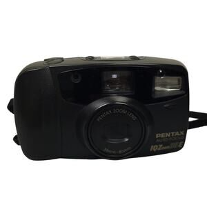 Vintage Pentax IQZoom 80-E 35mm Film Camera Black Tested Works EUC